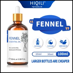 HIQILI 100ML Fennel Essential Oils,100% Pure Natural for Aromatherapy | Used for Diffuser，Humidifier，Massage | Spice