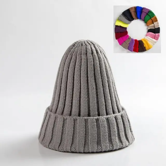 Unisex Hat Cotton Blends Solid Warm Soft HIP HOP Knitted Hats Men Winter Caps Women's Skullies Beanies For Girl Wholesale шляпа grey
