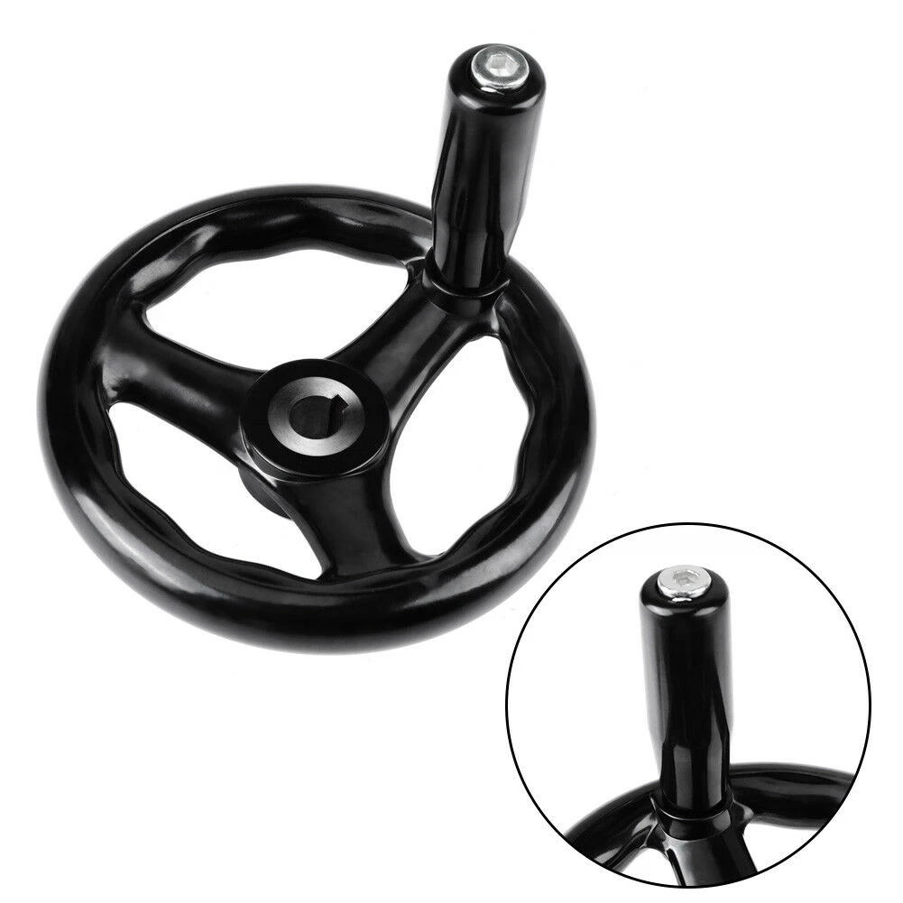 CNC Handwheel 3 Spokes Hand Wheel Tool Ripple Design Accessories Round For Milling Machine Bakelite Practical Revolving Handle Lathe Durable