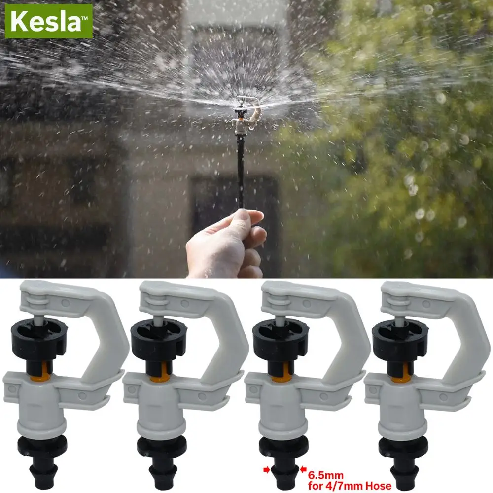 

KESLA 5PCS Rotating Sprinkler 360 Degrees Micro Spinning Spayers Nozzles w/ Barb 4/7 Hose Garden Dirp Irrigation Watering System