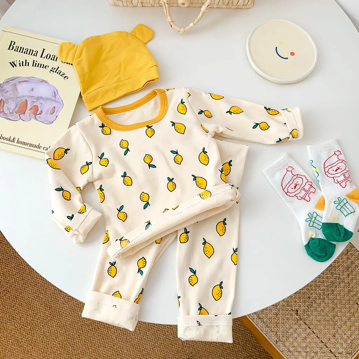 Conjunto de pijama térmico infantil, roupa de