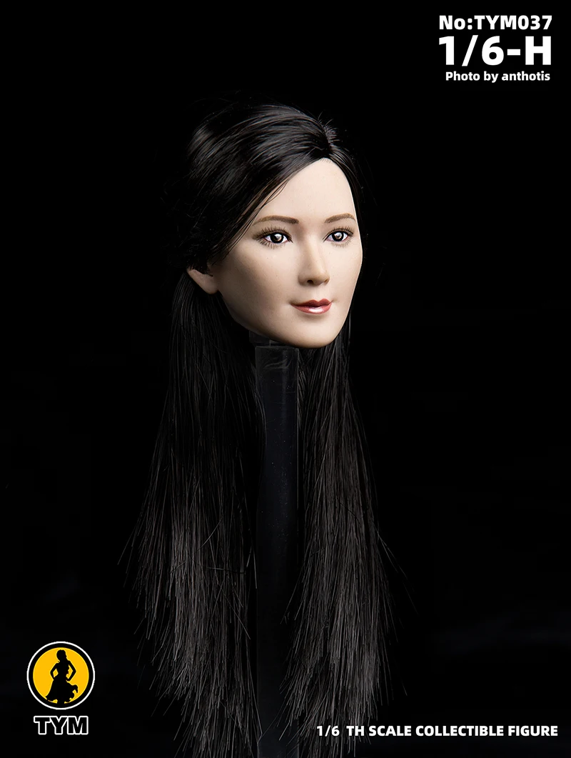 1/6 масштаб азиатской красоты девушка Lingling голова w черные длинные прямые волосы для 1" фигурки аксессуары коллекционные игрушки подарок