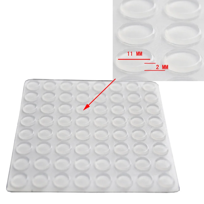320pcs 11mm x 2mm Clear Black Anti Slip Silicone Rubber Plastic Bumper Damper Shock Absorber Self-Adhesive Silicone Feet Pads