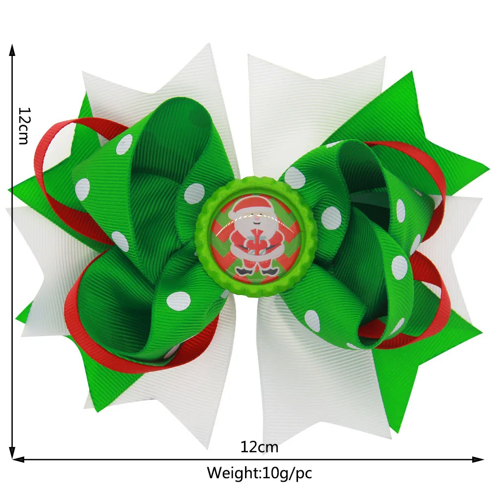 Рождественские заколки для волос с большим бантом для девочек; детские заколки для волос с изображением дерева, Санта-Клауса, снеговика; милые аксессуары для детей; подарки на год