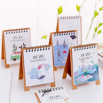 

2019/2020 Cute Cartoon Calendar Flamingo Daily Planner Desktop Calendar Yearly Agenda Organizer Table Planner