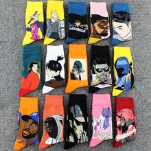 Классические женские носки в стиле Харадзюку, Kawaii, картина маслом, скейтборд, Новое искусство, Ван Гог, Фреска, всемирно известные женские носки в стиле хип-хоп с героями мультфильмов