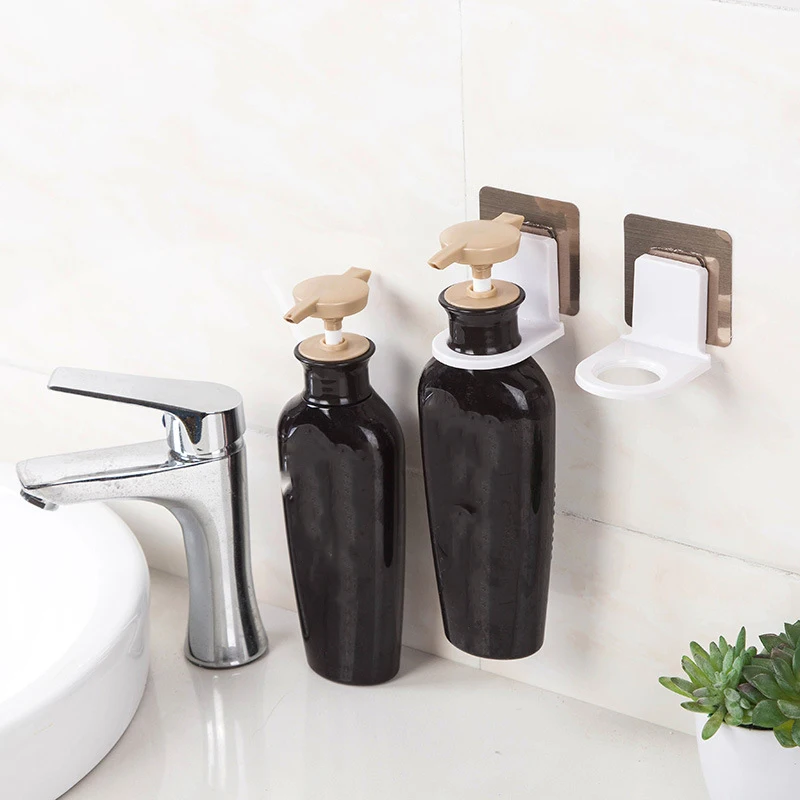 

Wall Mounted Shampoo Hanger Hook Strong Suction Cup Shower Hand Soap Bottle Hanging Holder Bathroom Accessories Organizer