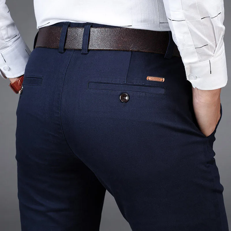 NIGRITY New Mens Casual Basic Pants Business Trousers Regular Straight Pocket Details Trousers Stretch Pants Male Big Size 42 NIGRITY New Mens Casual Basic Pants Business Trousers Regular Straight Pocket Details Trousers Stretch Pants Male Big Size 42