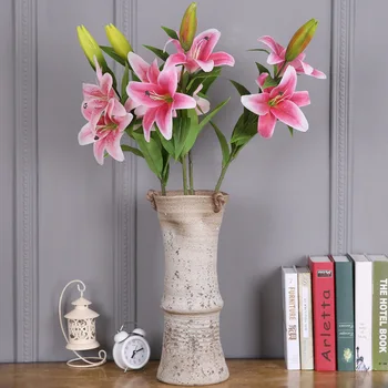 

Top Grade Model Flower 3D Tiger Blue Lily Artificial Artificial Flower Home Decoration Pastoral Style Wedding Flower Arrangement