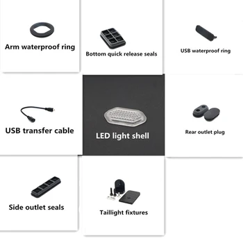 

EFT E410 spare parts Components arm/USB waterproof ring + USB Transfer Cable +LED light shell + rear outlet plug + side outlet