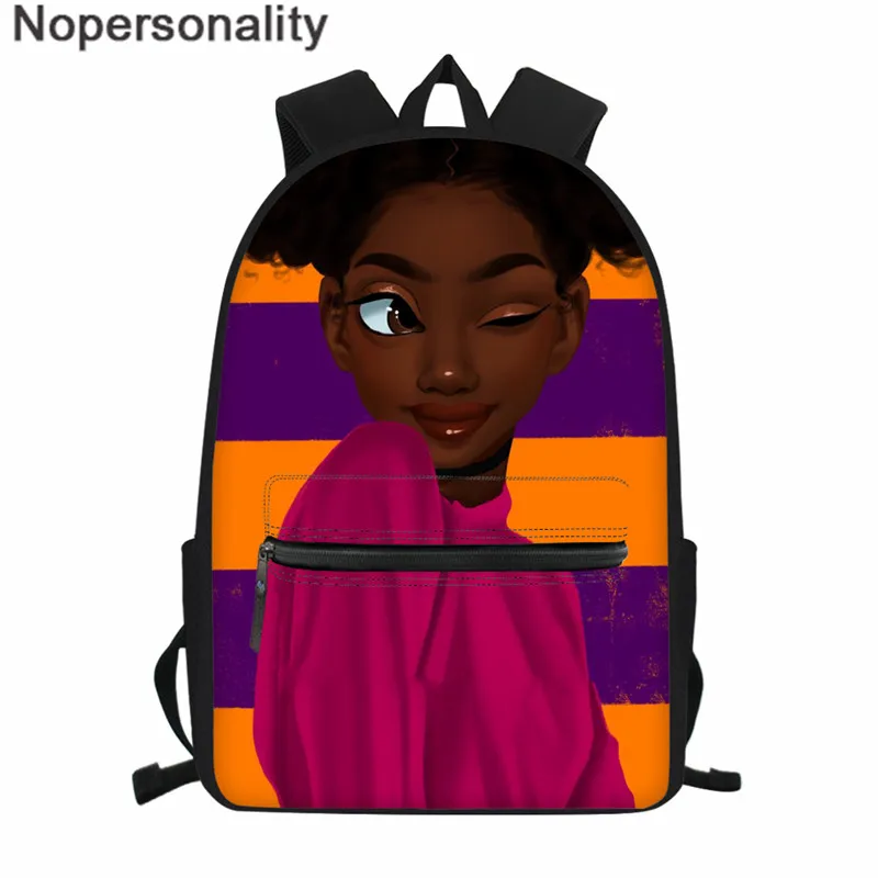 Nopersonality популярные школьные рюкзаки для подростков школьные рюкзаки для девочек черный Африканка женский рюкзак Детская сумка Mochila Escolar - Цвет: Z5117Z58