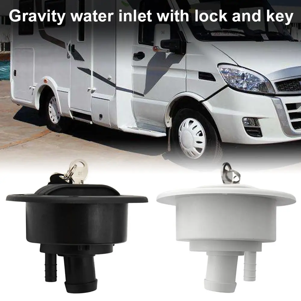 Caravan Accessories RV Modified Gravity Water Inlet With Lock Key Water Tank Inlet Hatch Camper Trailer RV Lock Door
