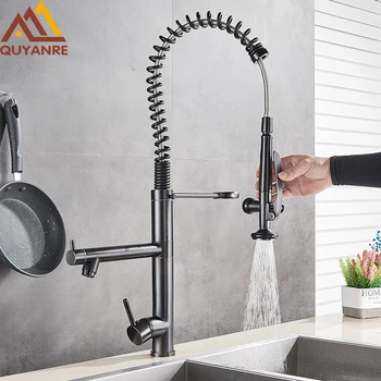 

Blackend Tall Spring Kitchen Faucets Pull Down Sprayer Kitchen Faucet Single Handle Hot Cold Water Mixer Tap 360 Rotation Crane
