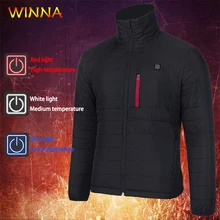 Электронная нагревательная хлопковая одежда для мужчин и женщин, умный термостат, куртки с подогревом, термопальто для катания на лыжах и охоте, теплая одежда с подогревом