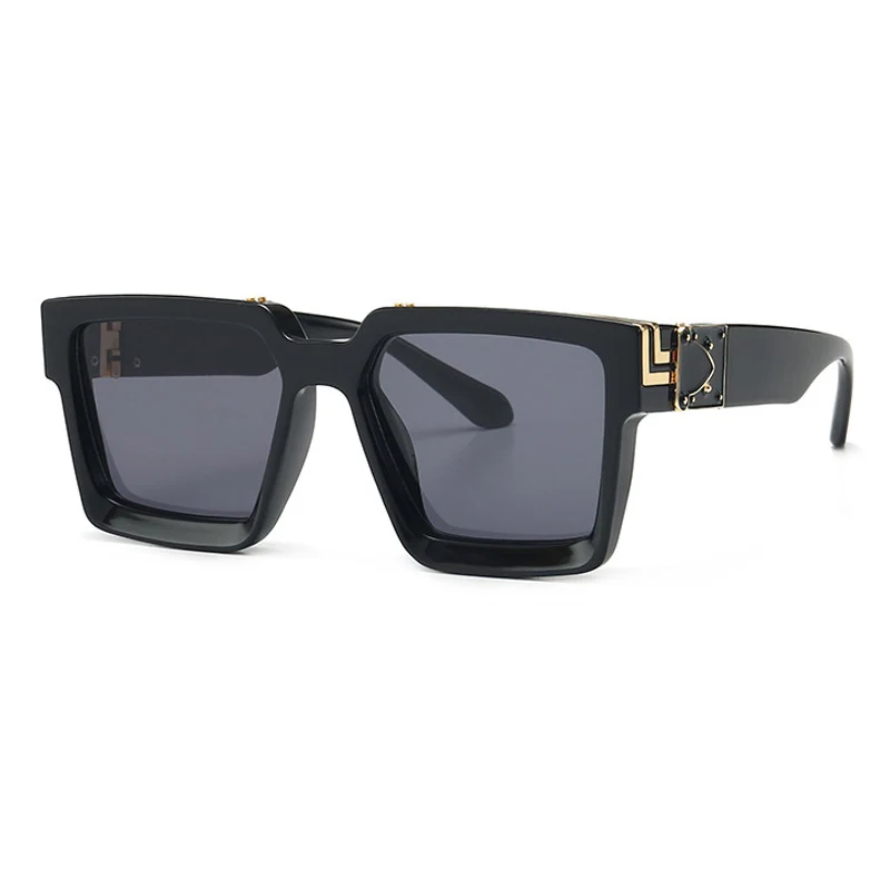 ALOZ MICC новые модные квадратные солнцезащитные очки для женщин мужские брендовые дизайнерские унисекс солнцезащитные очки мужские металлические очки UV400 Q706 - Цвет линз: Black-Black