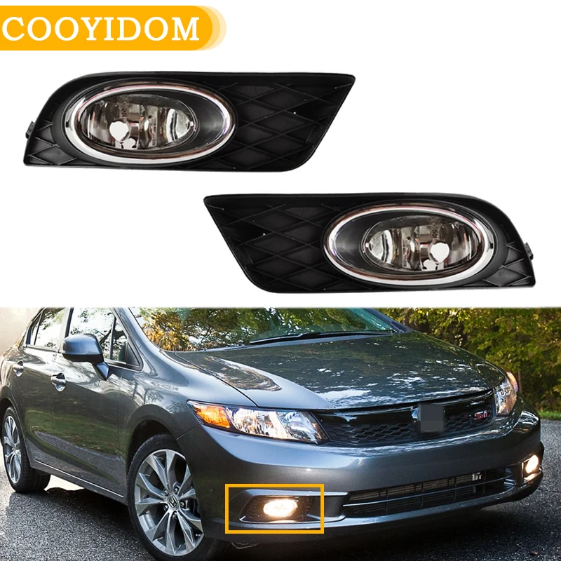 Car Front Bumper Fog Light Fog Lamp No Bulbs For Honda Civic 2012 2013