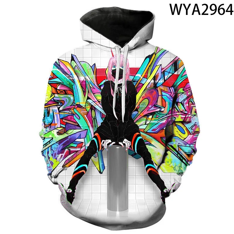 

New graffiti comics hoodie men and women the same style children's 3D printed hoodie funny Harajuku art style sweatshirt casual