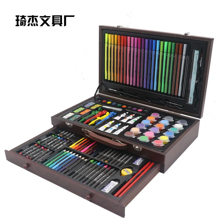 

Children Stationery 130 Pieces Paintbrush Set Painting Tool Watercolor Pen Fine Art Learning Stationery Painted Supplies