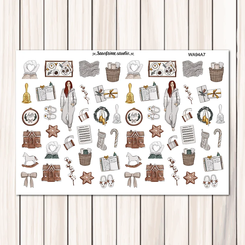 7sheets/pack Winter christmas snow scene Weekly Label Decorative Sticker DIY Planner Diary Scrapbooking Album Stickers