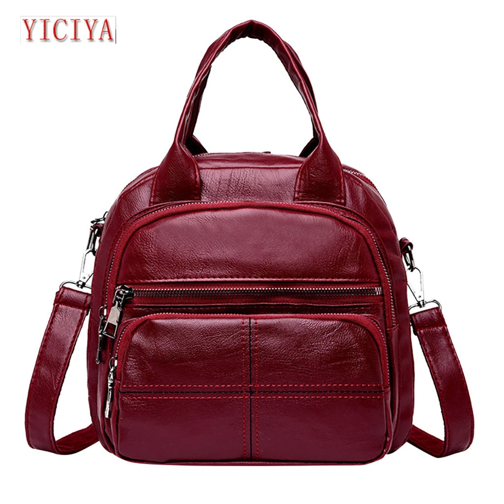 

YICIYA Backpack female small backpacks Leisure Fashion Solid Large Capacity Totes Backpacks G0520#10