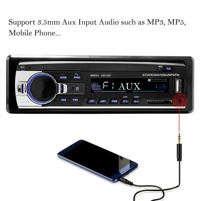 1DIN в-dash Bluetooth автомагнитолы стерео пульт дистанционного управления цифровой аудио музыка стерео 12 В Автомагнитола Mp3 плеер USB/SD/AUX-IN