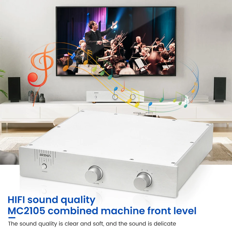 BRZHIFI Audio Mclnfosh/Mai Jingtu MC2105 Combined Machine Front Stage HIFI Preamplifier Power Amplifier