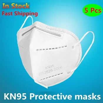

5 pcs/bag In Stock KN95 Face mask Reusable KN95 Mask Protection Face Masks 95% Filtration Mouth Cover Anti Dust PM2.5 FaceMask