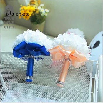 

Bride Bouquet Wedding Bouquet Crystal Elegant Royal Rose Artificial Bridal Flowers Silk Ribbon SPH153