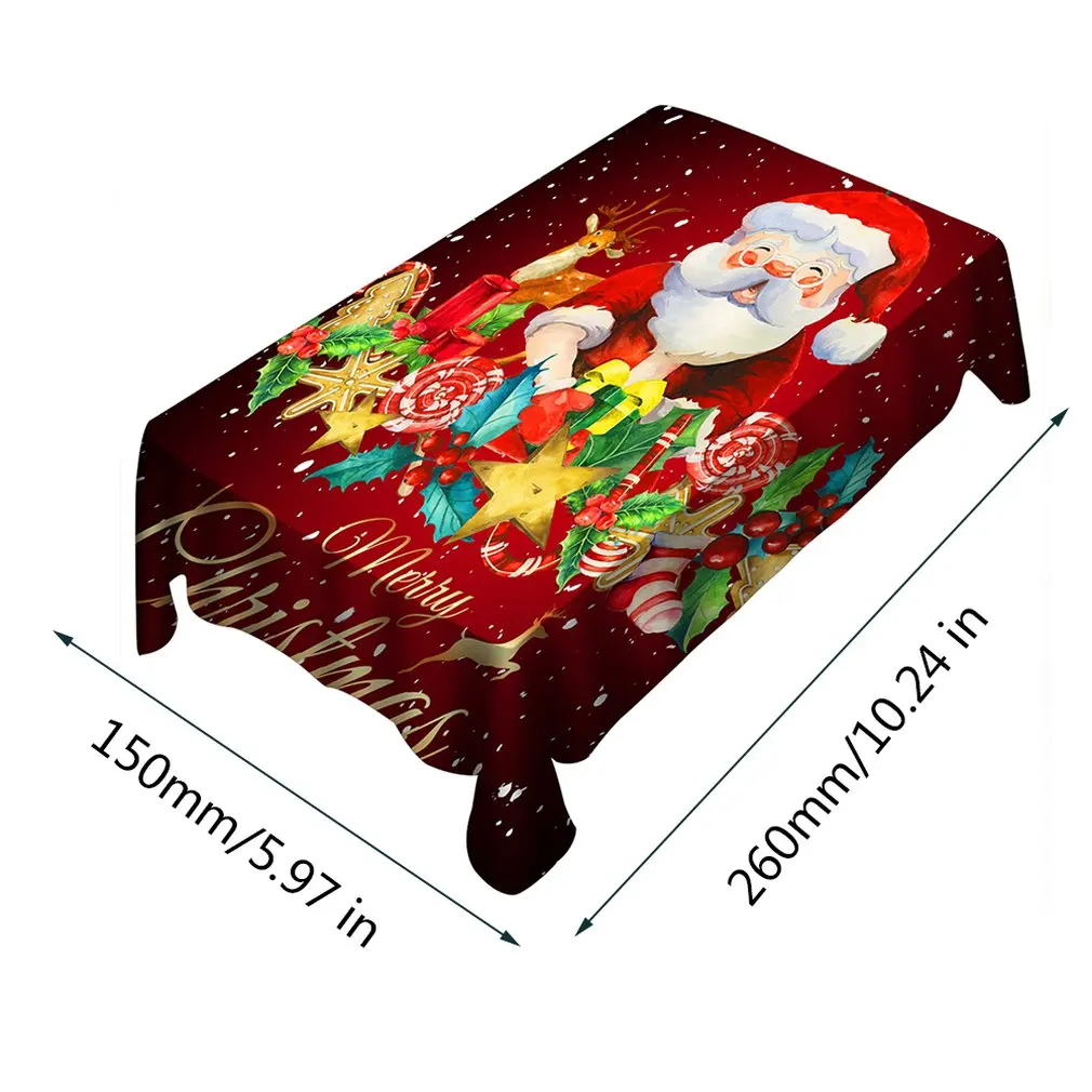 tablecloth150x260 Рождество Санта Клаус и конфеты скатерть с рисунком/крышка стула цифровая печать рождественские украшения стола - Цвет: tablecloth150x260