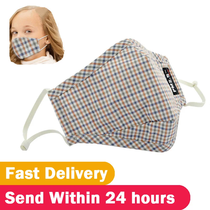 

Cotton PM2.5 Children Mouth Mask Anti Dust Activated Carbon Flter Bacteria Proof Flu Face Masks Care Fits 5-14 Years Old Kids