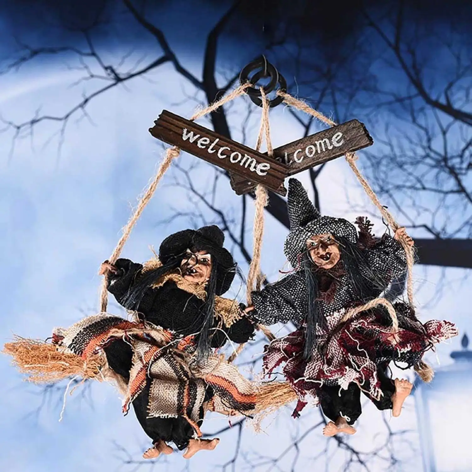 Хэллоуин ведьма приведение ужас страшный подвесной фестиваль Бар вечерние композиции Летающая кукла подвесные предметы интерьера повесить домашний декор H4