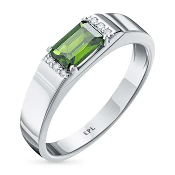 

A ring of silver and chrome diopside diamond e0615k_0220610