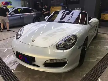 

Low Tack Pearlescent Gloss White Pearl Gold Chameleon Vinyl Wrap Film Car Wrap Sticker With Air Bubble Free 1.52x20m/Roll