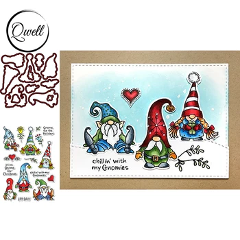 

QWELL Series Gnome Metal Cutting Dies Match Clear Transparent Stamps Special Words DIY Craft Paper Cards Making Template 2020