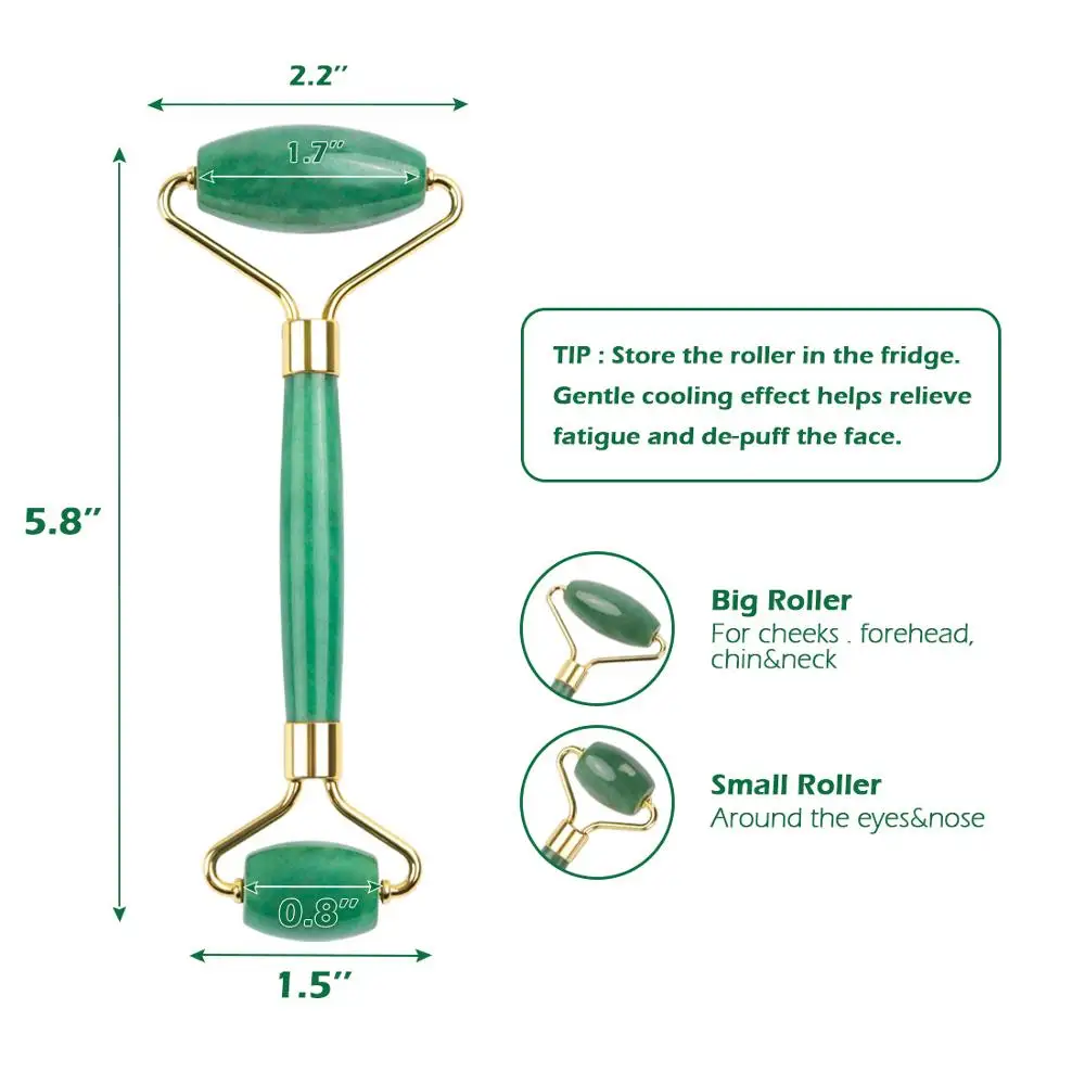 Горячая Распродажа Зеленый Натуральный нефритовый ролик натуральный Нефритовый камень массажный косметический массаж лица инструмент нефритовый ролик Guasha с коробкой