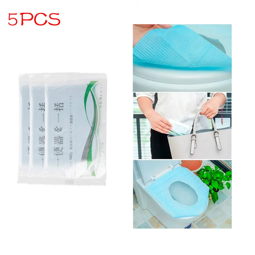 5pcs Disposable Toilet Seat Cover Toilet Paper Mat Toilet Seat Pad for