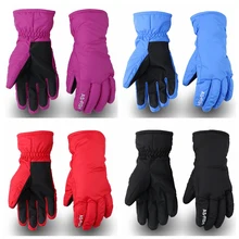 Популярные мужские и женские детские лыжные перчатки для сноуборда противоскользящие Водонепроницаемые зимние Sonw теплый флис мотоцикл, снегоход перчатки для верховой езды