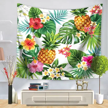 

Pineapple Tapestry Wall Hanging Tropical Fruit Decorative Wall Carpet Stylish Bedlinen Tropic Botany Coloured Drawing Tapestry