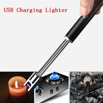 

New BBQ USB Charging Lighter Hose Torch Electric Plasma Arc Lighter Rechargeable Kitchen Gas Stove Candle Lighters Lgnition Gun