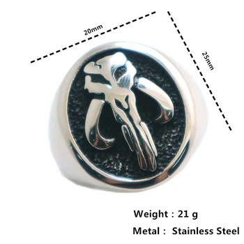 

Unisex 316L Stainless Steel Newest Mammoth Silver Color Predator Newest Ring