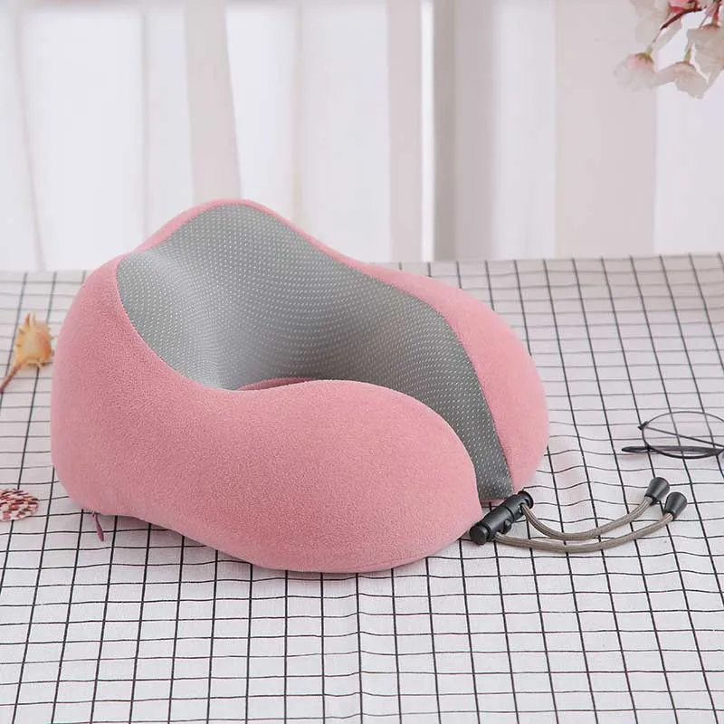 Pink Memory Foam магнитная подушка для головы офисная подушка для отдыха Съемные женские походные подушки - Цвет: Pink
