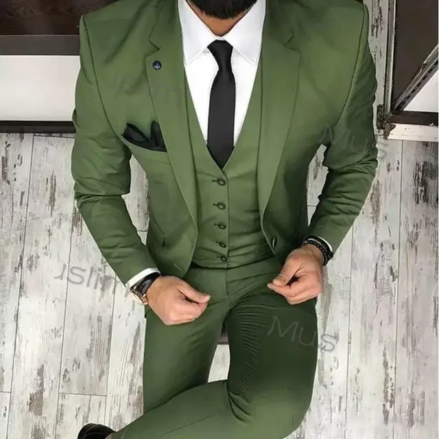 Groom Tuxedos Notched Lapel Slim Fit 