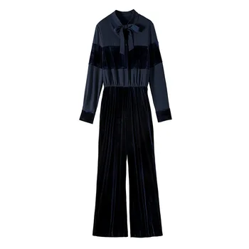 

Velvet Splicing Slim Siamese Pants Trousers