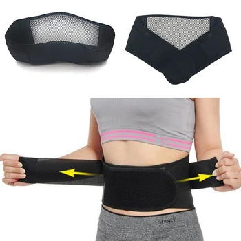 

Waist Support Belt Tourmaline Self-heating Magnetic Therapy Belt Lumbar Back Waist Support Brace Double Banded Adjustable Size