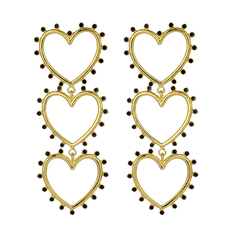 

Metal Exaggerated Long Big Love Heart Tentacles Drop Earrings for Women Bohemian Heart Pendant Dangle Earrings Jewelry S1145