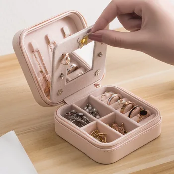 

Fast Shipping Jewelry Box Travel Comestic Jewelry Casket Organizer Makeup Lipstick Storage Box Beauty Container Necklace Gift