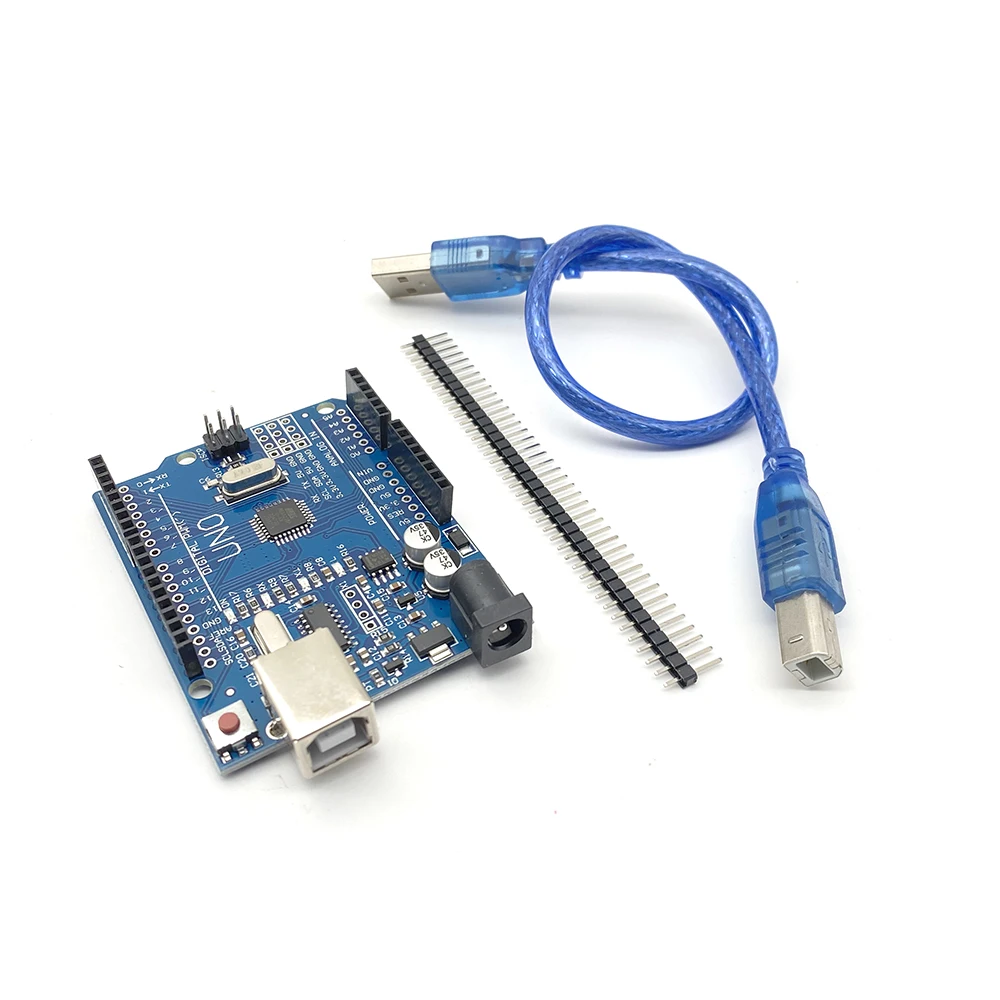 Макетная плата UNO R3 Φ ATmega328P CH340 CH340G для Arduino с корпусом USB-кабель прямой контактный