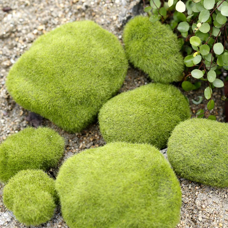 

Simulation Moss False Green Stone Rock Lichen Plant Miniature Photography Shooting Background Adornment Photo Studio Accessories