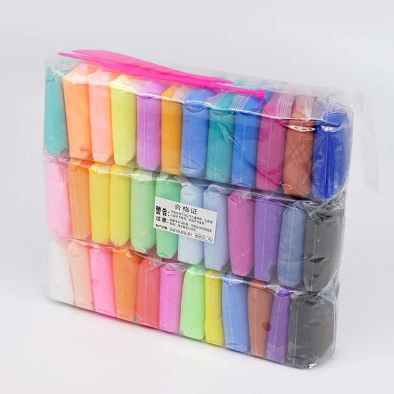 

36 colors/Set Fluffy Slime Toys Polymer Clay Putty Soft Clay Antistress Light Plasticine Slime Supplies Sand Fidget Gum for kids