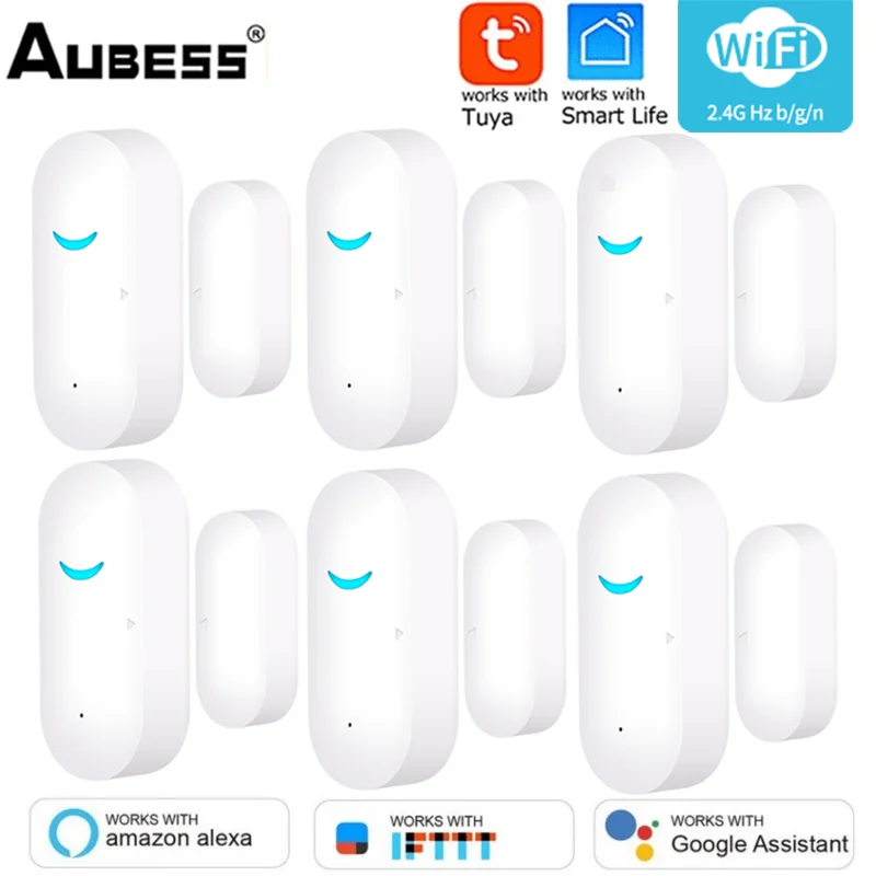 Tuya Smart WiFi Door Sensor Open / Closed Detectors App Notification Alert Security Alarm Support Alexa Google Home | Безопасность и